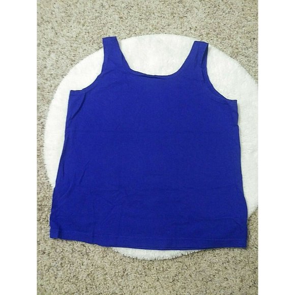 Physical Attraction Womens Blue Tank Top Shirt Sleeveless Plain Layering Medium - Picture 4 of 4